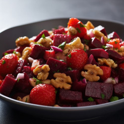 Beetroot salad (strawberry or apple) & walnuts 