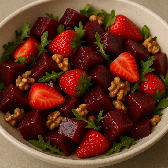 Beetroot salad (strawberry or apple) & walnuts 