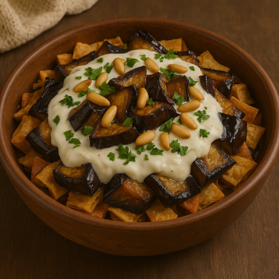 Eggplant fatteh