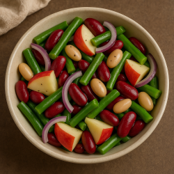 Green & red bean salad with apple 