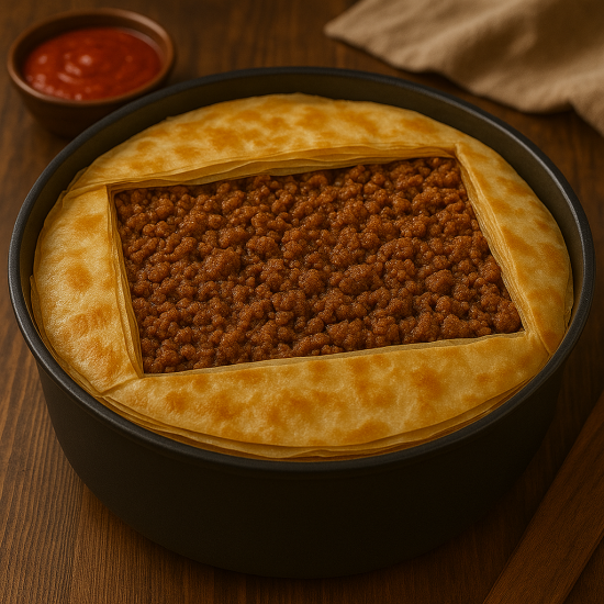 Roqaq with Minced Meat Half Cooked