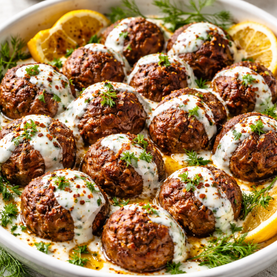 Beef Balls with yogurt sauce