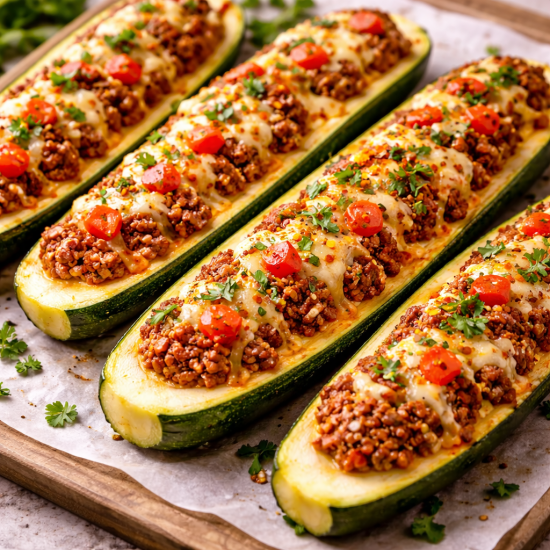 Zucchini boats with minced beef (300g)